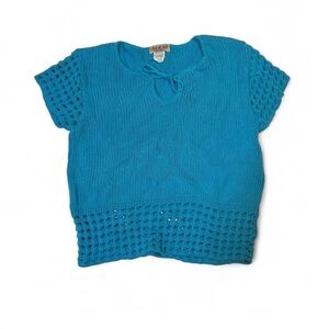 MKM Designs Teal Short-Sleeve Knit Top